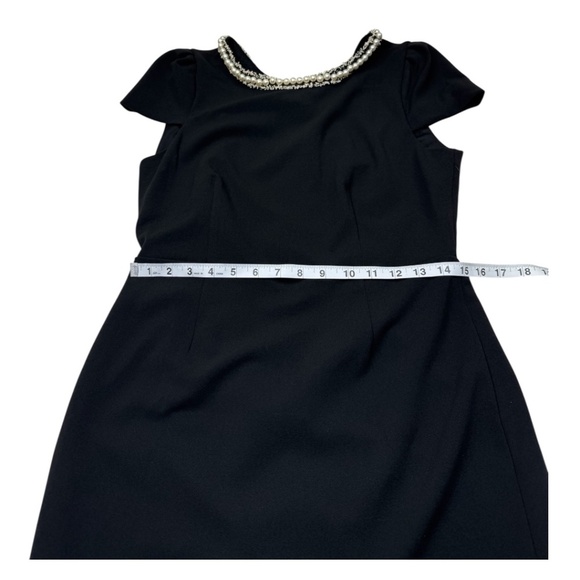 Betsey Johnson Pearl Trim Trumpet Ruffle Sheath Dress 10 - Picture 13 of 15